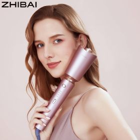 Automatic Hair Curler Auto Rotating Hair Curling Iron With 4 Adjustable Temps And Auto Shut-Off Pink Culing Wand With 1''Ceramic Barrel For Girls